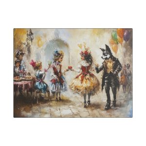 Whimsical Stretched Canvas Art, Carnival Decor, Vintage Wall Art, Playful Home Decoration, Unique Gift Idea, Fantasy Wall Art