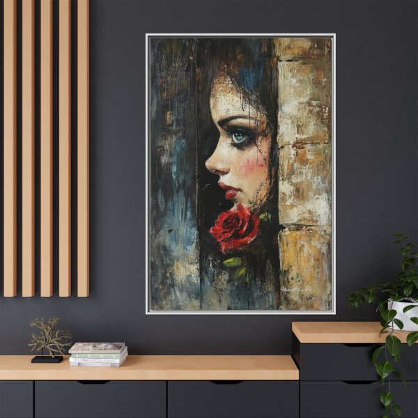 Matte Framed Art Print - Striking Portrait with Rose, Wall Decor, Home Accent, Gift for Art Lovers, Boho Room Decoration - Image 72