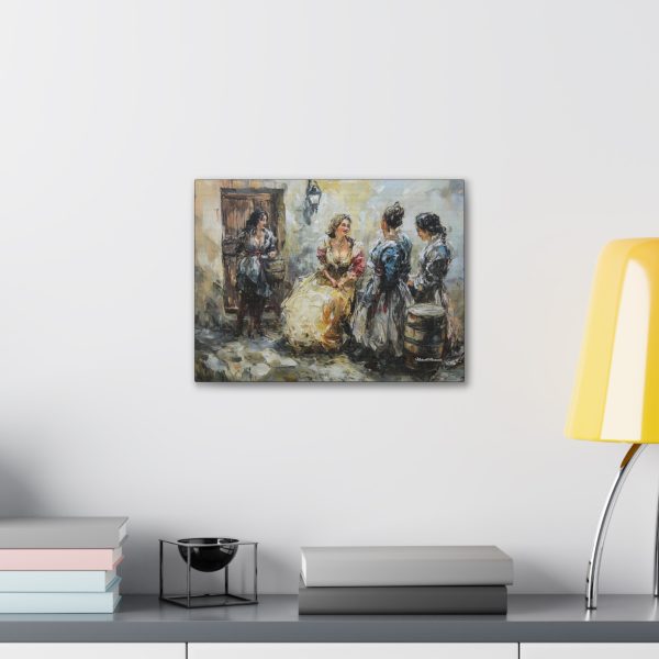 Charming Canvas Wall Art, Vintage Women Scene, Home Decor, Artistic Print, Living Room Accent, Gift for Art Lovers - Image 3