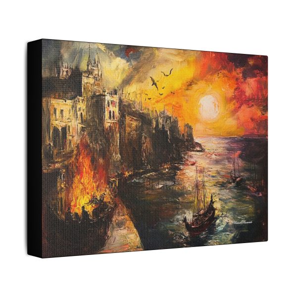 Stretched Canvas Art Print, Sunset Seascape, Wall Decor, Home Gift, Nautical Decorations, Art for Living Room, Sunset Wall Art - Image 2