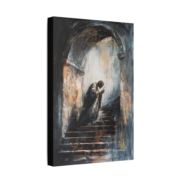 Classic Stretched Canvas Wall Art, Emotional Staircase Painting, Home Decor, Gothic Art, Gift for Art Lovers - Image 6