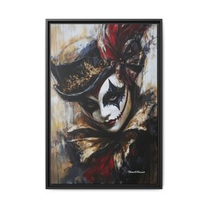 Framed Art Print, Colorful Canvas Wall Decor, Masquerade Theme Art, Home Decor for Parties, Elegant Gift for Art Lovers