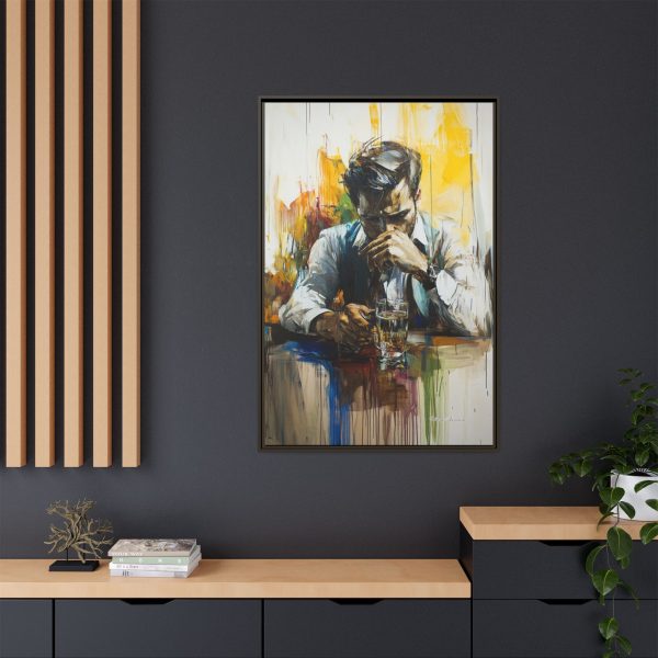 Framed Wall Art - Contemplative Man with Drink, Modern Home Decor, Stylish Gift, Thoughtful Art Piece, Artistic Decor for Living Room - Image 32