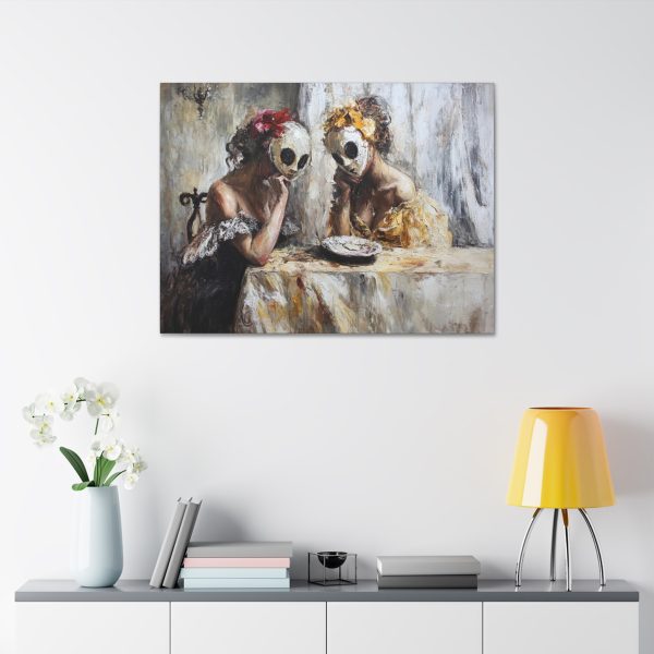 Canvas Stretched Wall Art, Surreal Masked Women Painting, Home Decor, Art for Living Room, Unique Gift, Wall Decoration - Image 7