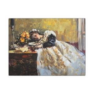 Elegant Stretched Canvas Wall Art, Portrait, Home Decor, Living Room Artwork, Vintage Style, Gift for Art Lovers, Floral Design