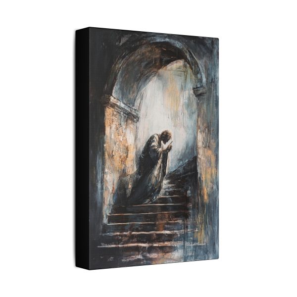 Classic Stretched Canvas Wall Art, Emotional Staircase Painting, Home Decor, Gothic Art, Gift for Art Lovers - Image 2
