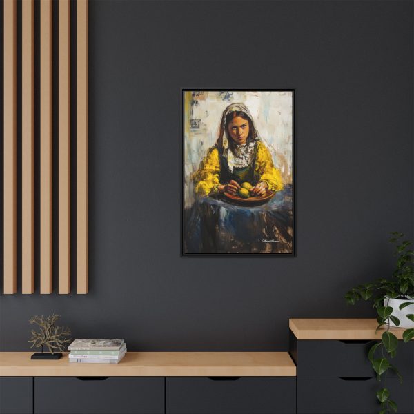 Framed Matte Canvas Art - Emotionally Striking Woman with Fruit, Home Decor, Wall Art, Gift for Art Lovers, Gallery Wall Decoration - Image 8