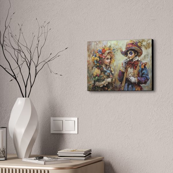 Whimsical Canvas Wall Art, Vibrant Floral Couple Art, Fantasy Home Decor, Romantic Gift, Unique Wall Hanging - Image 4