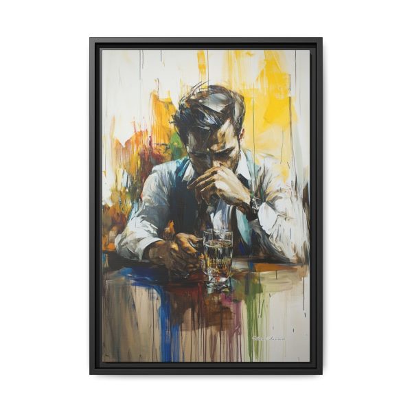 Framed Wall Art - Contemplative Man with Drink, Modern Home Decor, Stylish Gift, Thoughtful Art Piece, Artistic Decor for Living Room - Image 49