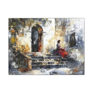 Stretched Canvas Art Print, Colorful Home Decor, Vintage Wall Art, Gift for Art Lovers, Elegant Interior Decoration