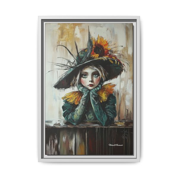 Framed Art Print: Whimsical Girl in Hat, Colorful Wall Decor for Home, Unique Gift, Art Lover's Collection, Feminine Aesthetic, Home [...] - Image 45