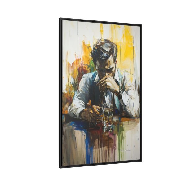 Framed Wall Art - Contemplative Man with Drink, Modern Home Decor, Stylish Gift, Thoughtful Art Piece, Artistic Decor for Living Room - Image 62