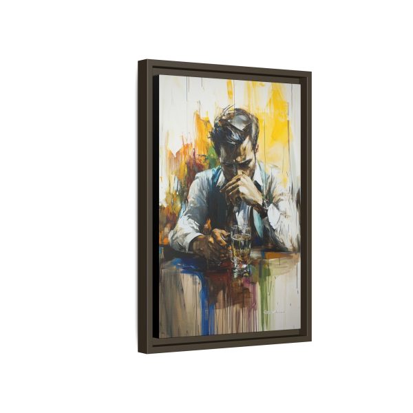 Framed Wall Art - Contemplative Man with Drink, Modern Home Decor, Stylish Gift, Thoughtful Art Piece, Artistic Decor for Living Room - Image 42