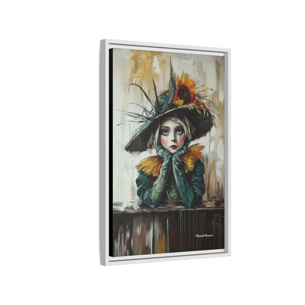 Framed Art Print: Whimsical Girl in Hat, Colorful Wall Decor for Home, Unique Gift, Art Lover's Collection, Feminine Aesthetic, Home [...] - Image 58