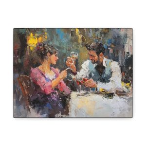 Romantic Canvas Art Print, Wall Decor, Couple Artwork, Romantic Gift, Home Accent