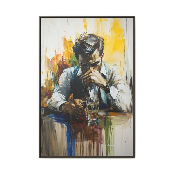 Framed Wall Art - Contemplative Man with Drink, Modern Home Decor, Stylish Gift, Thoughtful Art Piece, Artistic Decor for Living Room - Image 65