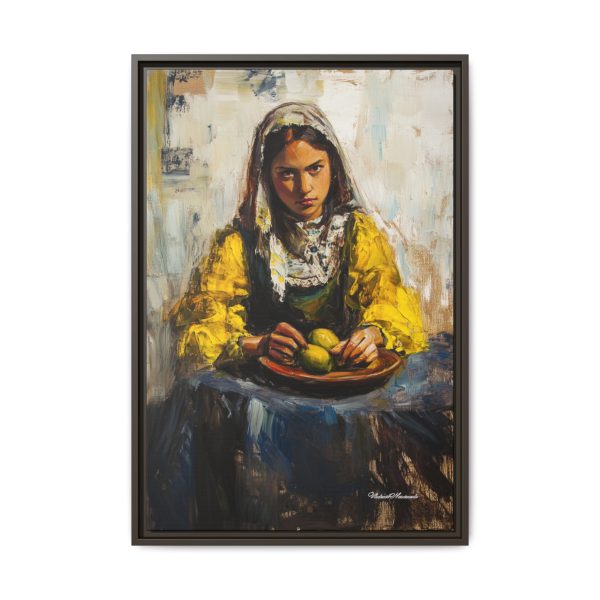 Framed Matte Canvas Art - Emotionally Striking Woman with Fruit, Home Decor, Wall Art, Gift for Art Lovers, Gallery Wall Decoration - Image 13
