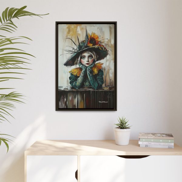 Framed Art Print: Whimsical Girl in Hat, Colorful Wall Decor for Home, Unique Gift, Art Lover's Collection, Feminine Aesthetic, Home [...] - Image 15