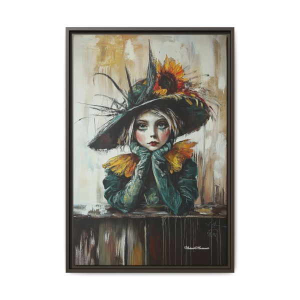 Framed Art Print: Whimsical Girl in Hat, Colorful Wall Decor for Home, Unique Gift, Art Lover's Collection, Feminine Aesthetic, Home [...] - Image 13