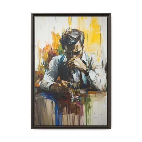 Framed Wall Art - Contemplative Man with Drink, Modern Home Decor, Stylish Gift, Thoughtful Art Piece, Artistic Decor for Living Room - Image 13