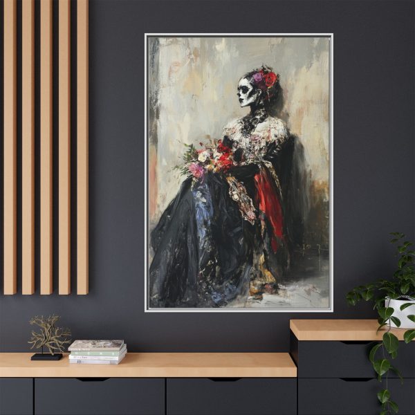 Framed Art Print - Day of the Dead Decor, Colorful Bone Lady Wall Art, Gothic Home Decor, Unique Gift for Holidays - Image 72