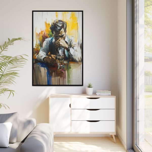 Framed Wall Art - Contemplative Man with Drink, Modern Home Decor, Stylish Gift, Thoughtful Art Piece, Artistic Decor for Living Room - Image 63