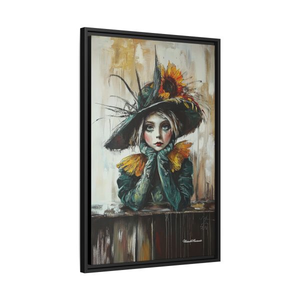 Framed Art Print: Whimsical Girl in Hat, Colorful Wall Decor for Home, Unique Gift, Art Lover's Collection, Feminine Aesthetic, Home [...] - Image 2