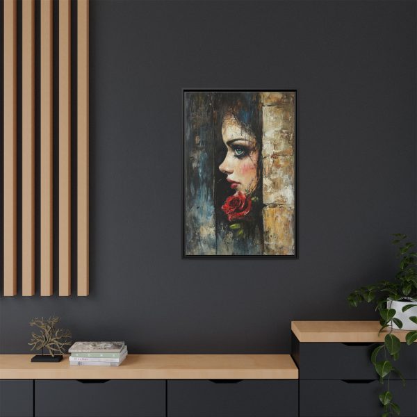 Matte Framed Art Print - Striking Portrait with Rose, Wall Decor, Home Accent, Gift for Art Lovers, Boho Room Decoration - Image 8