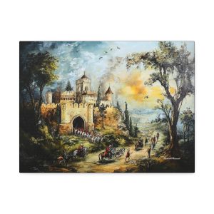 Canvas Wall Art - Vintage Castle Landscape, Home Decor, Gift for Art Lovers, Fantasy Scene, Wall Decoration