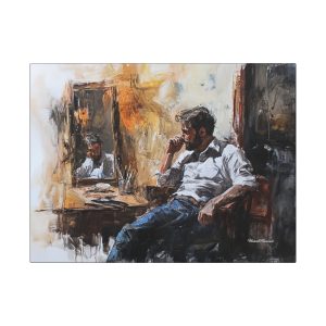 Thoughtful Reflection Canvas Art Wraps, 1.6" | Home Decor, Art for Living Room, Gift for He/She, Inspirational Wall Art, Modern Artwork