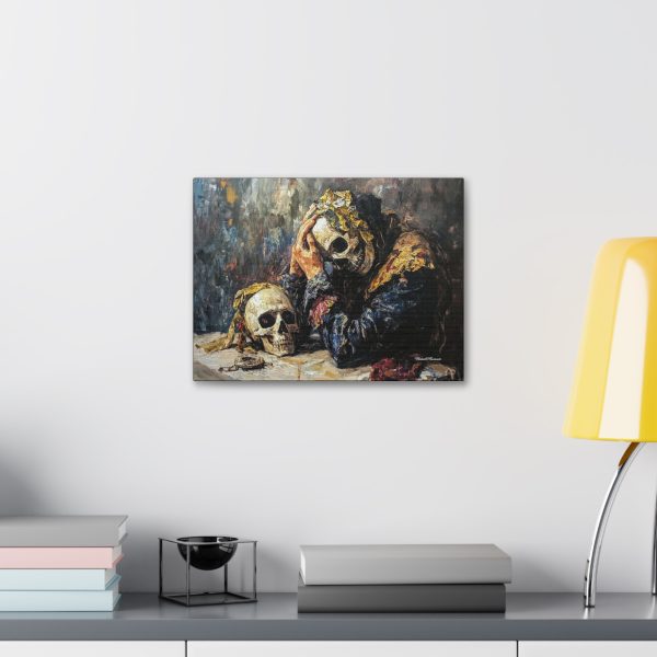 Skull Art Canvas Print, Memento Mori Wall Décor, Thought-Provoking Home Art, Gothic Themed Living Room Accent, Unique Gift Idea - Image 3