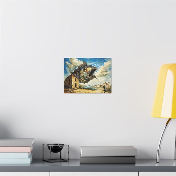 Surreal Fish Canvas Art, Whimsical Home Decor, Unique Gift for Art Lovers, Fantasy Wall Art, Imaginative Home Design - Image 4