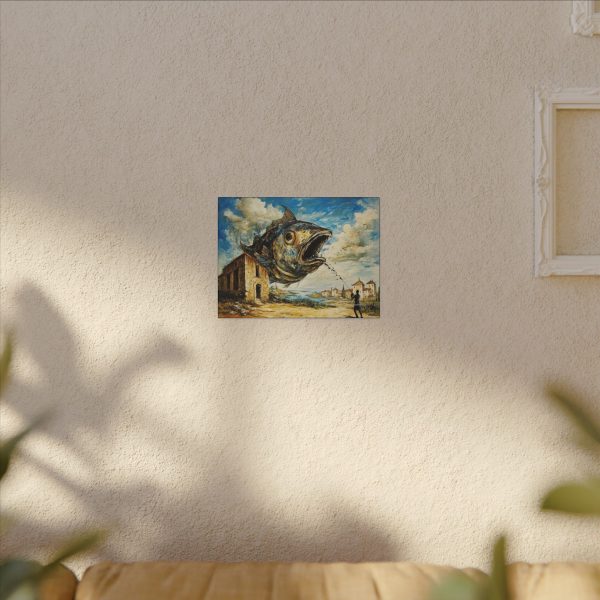 Surreal Fish Canvas Art, Whimsical Home Decor, Unique Gift for Art Lovers, Fantasy Wall Art, Imaginative Home Design - Image 3