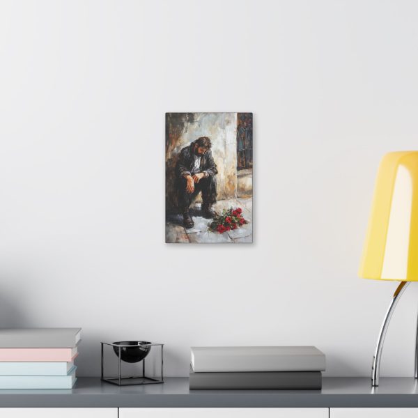 Emotional Art Canvas Print, Modern Wall Decor, Housewarming Gift, Sadness & Reflection Artwork, Living Room Wall Art, Anniversary Gift - Image 3