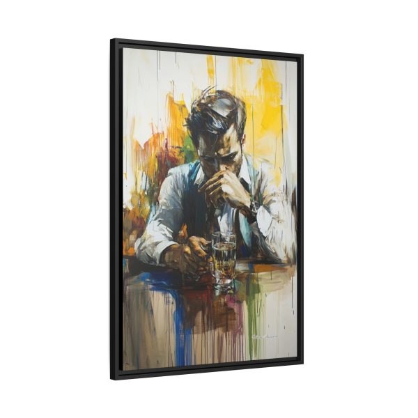 Framed Wall Art - Contemplative Man with Drink, Modern Home Decor, Stylish Gift, Thoughtful Art Piece, Artistic Decor for Living Room - Image 6