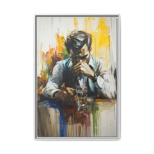 Framed Wall Art - Contemplative Man with Drink, Modern Home Decor, Stylish Gift, Thoughtful Art Piece, Artistic Decor for Living Room - Image 25