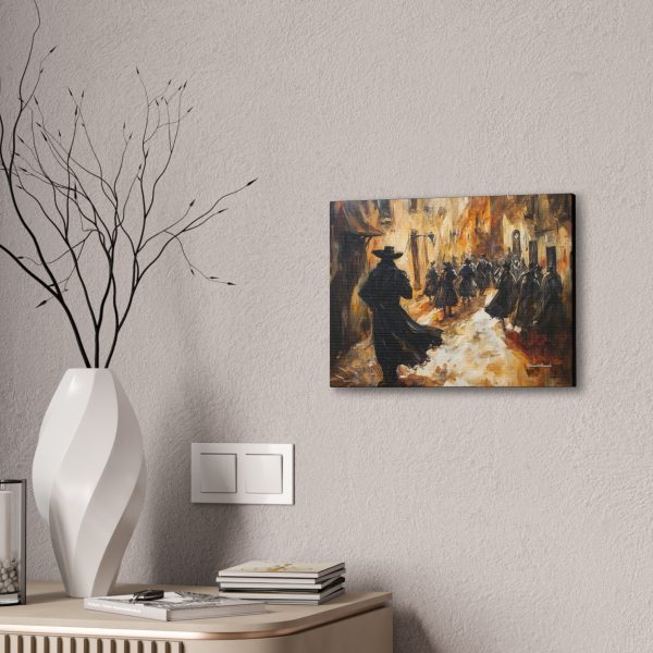 Moody Canvas Art Print, Stretched Wall Decor for Home, Shadowy Urban Scene, Perfect for Living Room, Art Lovers, Gift Idea, Home Decor - Image 4