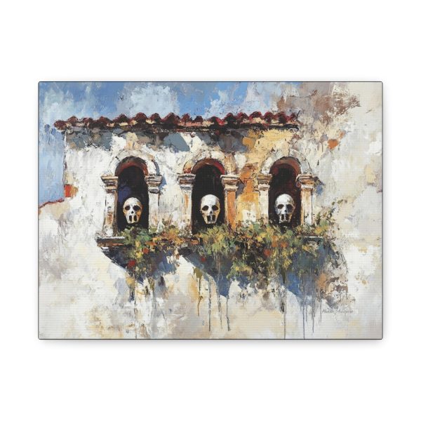 Artistic Skull Canvas Wall Art, Unique Home Decor, Gothic Style Wall Hanging, Modern Art Print, Perfect for Halloween or Conversations