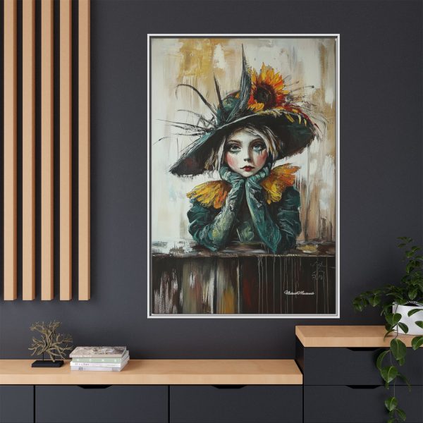 Framed Art Print: Whimsical Girl in Hat, Colorful Wall Decor for Home, Unique Gift, Art Lover's Collection, Feminine Aesthetic, Home [...] - Image 72