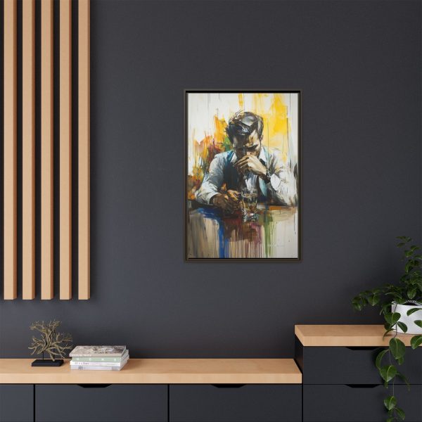 Framed Wall Art - Contemplative Man with Drink, Modern Home Decor, Stylish Gift, Thoughtful Art Piece, Artistic Decor for Living Room - Image 24