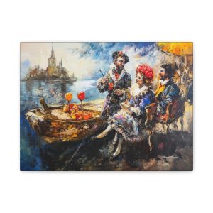 Artistic Wall Art Print, Colorful Canvas Home Decor, Unique Vintage Artwork, Retro Living Room Decoration, Gift for Art Lovers