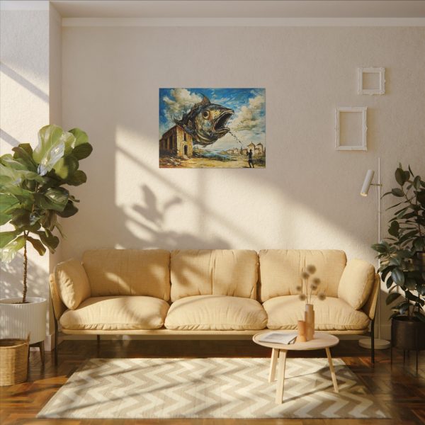 Surreal Fish Canvas Art, Whimsical Home Decor, Unique Gift for Art Lovers, Fantasy Wall Art, Imaginative Home Design - Image 19