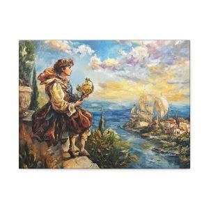 Dreamy Nautical Canvas Art, Fantasy Decor, Coastal Wall Art, Kid's Room Art, Gift for Ocean Lovers