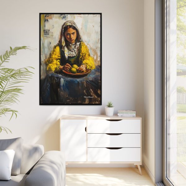 Framed Matte Canvas Art - Emotionally Striking Woman with Fruit, Home Decor, Wall Art, Gift for Art Lovers, Gallery Wall Decoration - Image 63