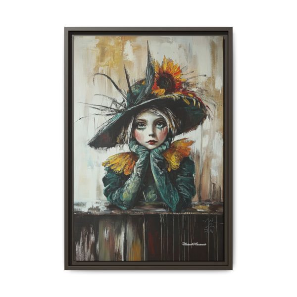 Framed Art Print: Whimsical Girl in Hat, Colorful Wall Decor for Home, Unique Gift, Art Lover's Collection, Feminine Aesthetic, Home [...] - Image 53