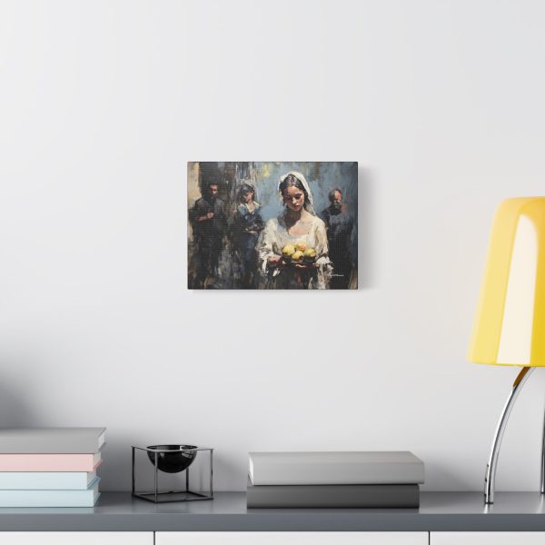 Elegant Stretched Canvas Art - Woman with Lemons - Wall Decor, Home Decoration, Art Piece, Gift for Art Lovers, Living Room Accent - Image 3