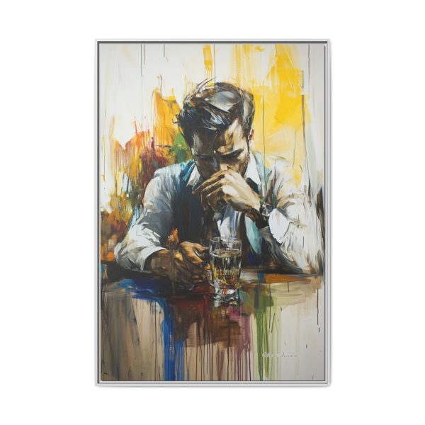 Framed Wall Art - Contemplative Man with Drink, Modern Home Decor, Stylish Gift, Thoughtful Art Piece, Artistic Decor for Living Room - Image 69