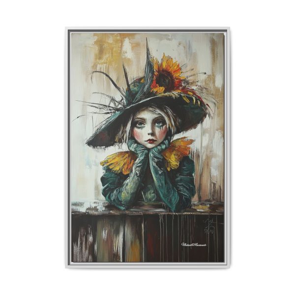 Framed Art Print: Whimsical Girl in Hat, Colorful Wall Decor for Home, Unique Gift, Art Lover's Collection, Feminine Aesthetic, Home [...] - Image 25