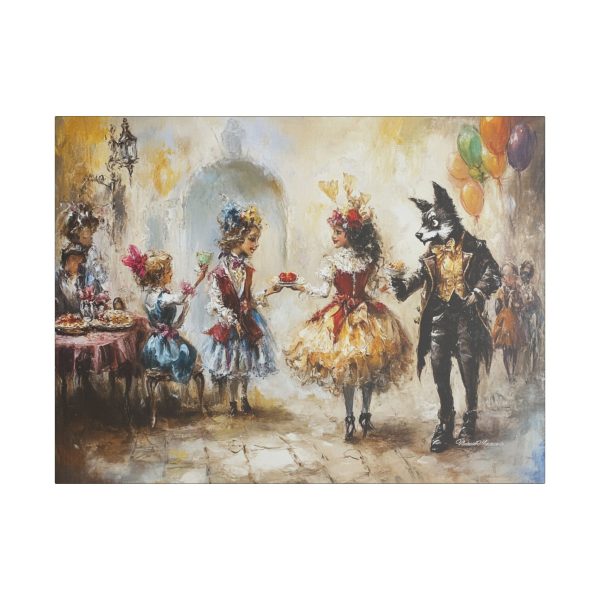 Whimsical Stretched Canvas Art, Carnival Decor, Vintage Wall Art, Playful Home Decoration, Unique Gift Idea, Fantasy Wall Art - Image 7