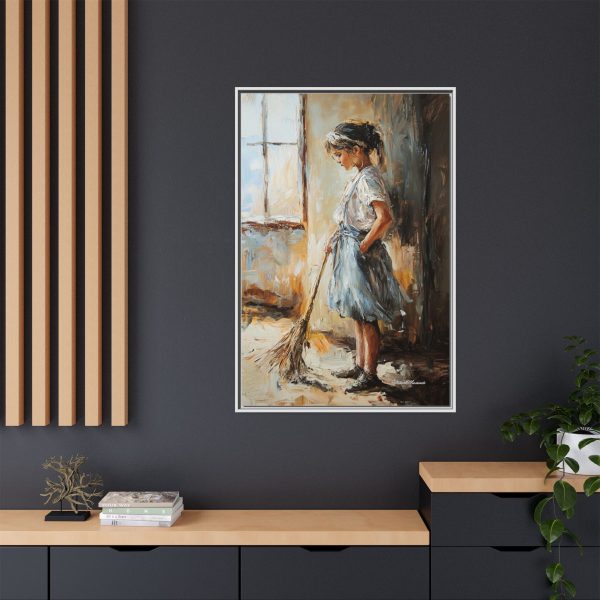 Charming Framed Canvas Art, Wall Decor, Home Decor, Girl with Broom, Rustic Aesthetic, Gift for Art Lovers, Living Room Decor - Image 36